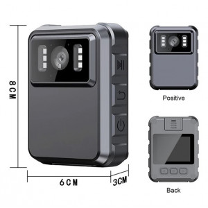 Нательная видеокамера-рекордер 2.0 LCD-экран (320*240), 2K/FHD, 100D, SD до 128G, BodyCam, IP65
