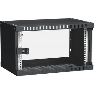 ITK Шкаф LINEA WE 6U 550x350мм дверь стекло черный