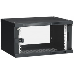 ITK Шкаф LINEA WE 6U 600x450мм дверь стекло черный