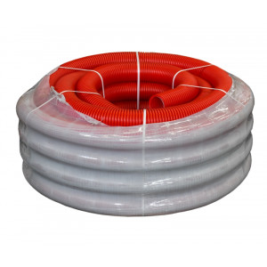 Труба гофр. двустенная ПНД d=125мм красная (50м) IEK