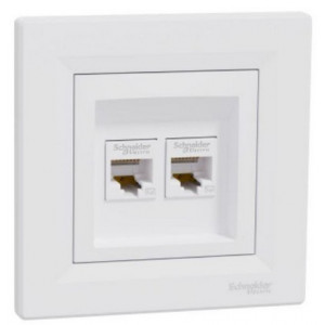 Розетка двойная компьютерная 5е RJ45, белый /EPH4400121/