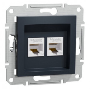 Розетка двойная компьютерная 5е RJ45, антрацит /EPH4400171/