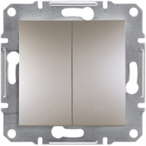 Выключатель двухклавишный безвинтовой Бронза /EPH0300169/