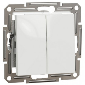 Выключатель двухклавишный безвинтовой Белый /EPH0370121/