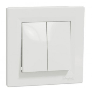Переключатель двухклавишный, быстрозажимной, механизм, белый /EPH0600121/