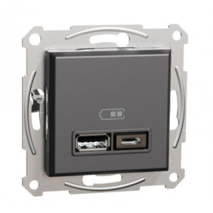Зарядное устройство USB двойной, антрацит /EPH2700371/