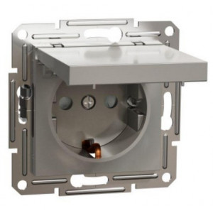 Розетка с заземлением, с крышкой бронза /EPH3100169/