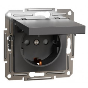 Розетка с заземлением, крышка, антрацит /EPH3100171/