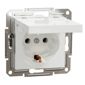 Розетка с заземлением, крышка, белый /EPH3170121/