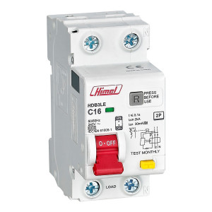 Автоматический выключатель дифференциального тока 2Р 25А 30мА AC С 240В Himel /HDB3LE2C25/