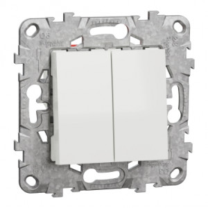 UN переключатель 2-кл, перекр, белый /NU521518/